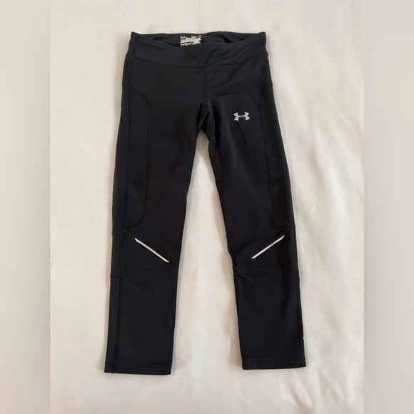 Under‎ Armour Heat Gear Leggings Womens XS Black Compression Stretch Extra Small - Picture 1 of 12